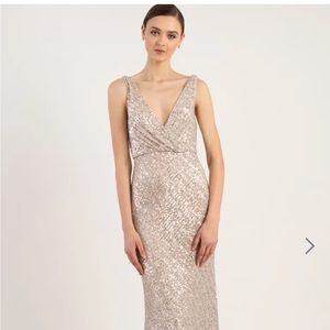 Jenny Yoo gold sequin Billie dress